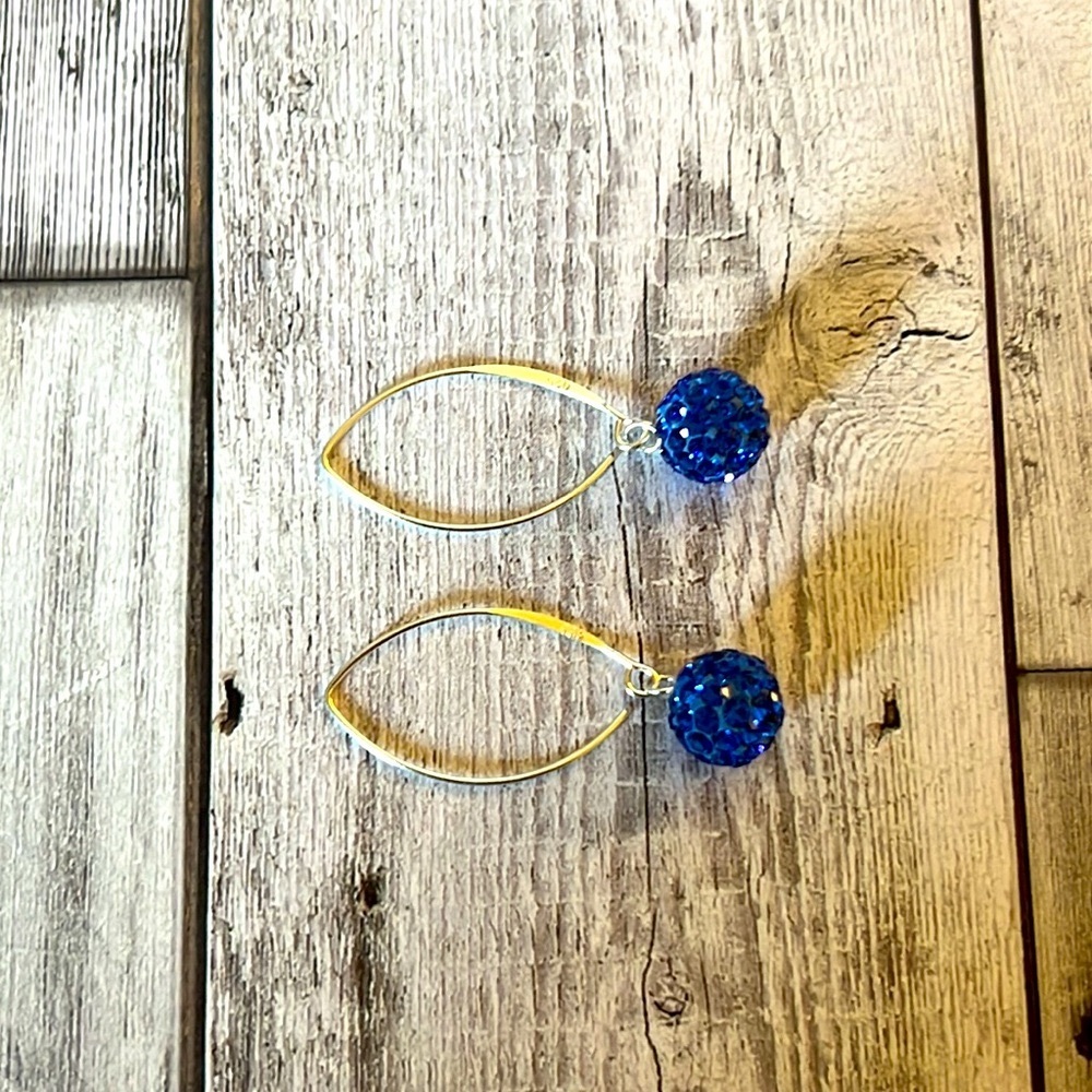 Elegant Blue Crystal Hoop Earrings